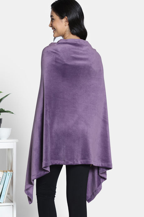 Zivame Velour Sleep Shrug - Purple Pennat — image 3